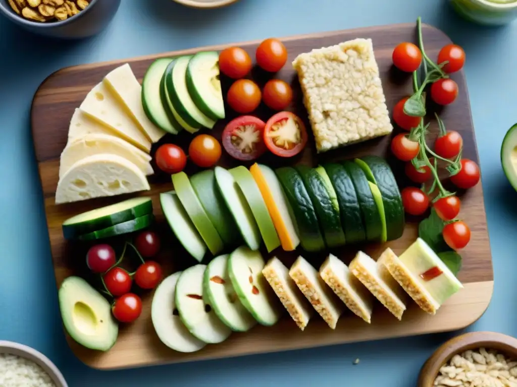 Deliciosa variedad de meriendas sin gluten para niños en tabla de madera