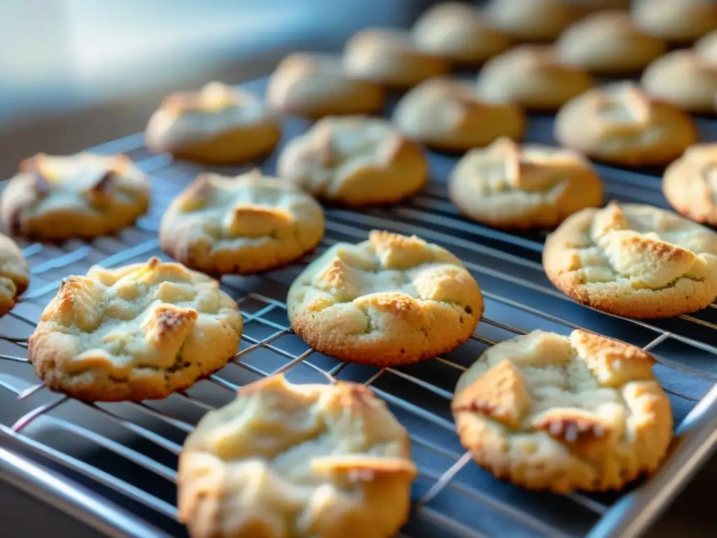 Deliciosas galletas sin gluten recién horneadas en ambiente acogedor