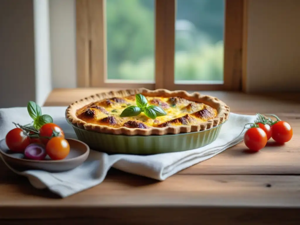 Deliciosas recetas quiche sin gluten gourmet en mesa elegante con quiches recién horneados y coloridas decoraciones