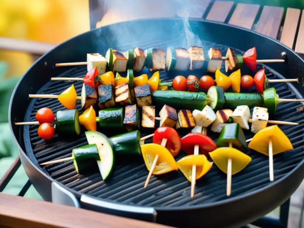 Delicioso asado vegetariano sin gluten innovador en parrilla vibrante