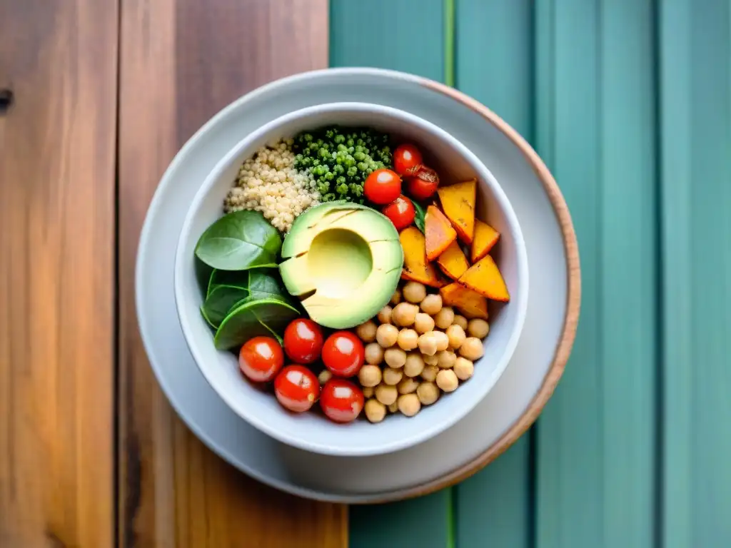 Un delicioso Buddha bowl lleno de colores y sabores, con proteínas vegetales sin gluten