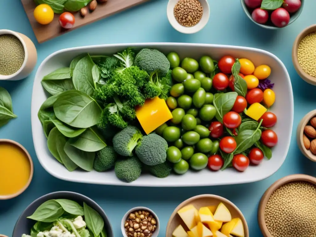 Delicioso buffet de ensaladas sin gluten fáciles en un entorno vibrante y fresco