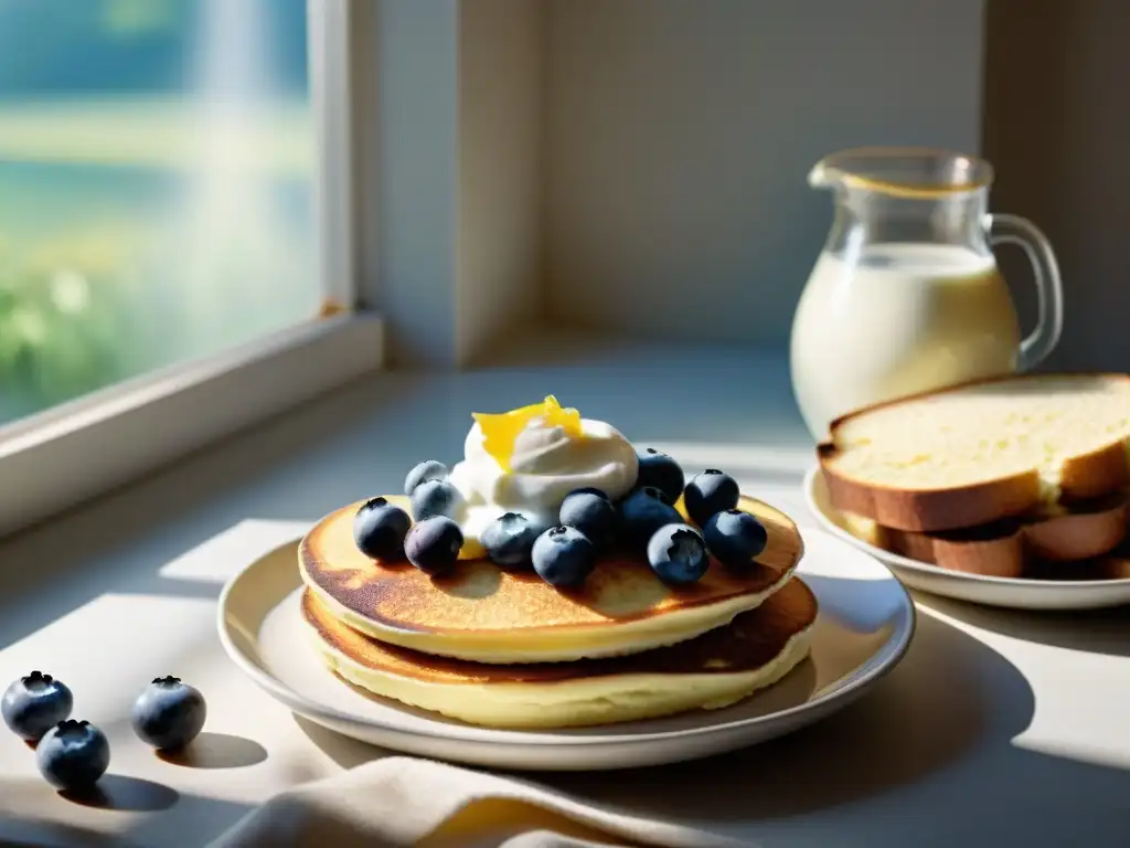 Un delicioso desayuno vibrante con opciones lácteas y sin gluten