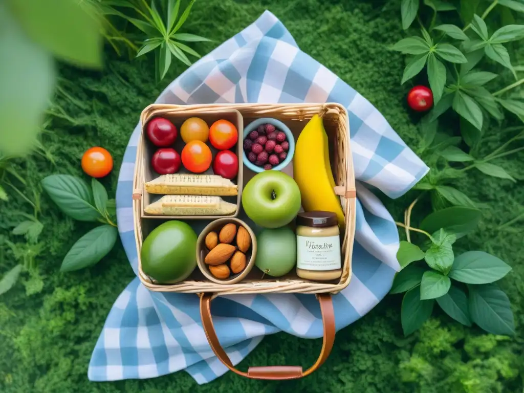 Un delicioso picnic con snacks sin gluten para excursiones en un parque soleado y acogedor