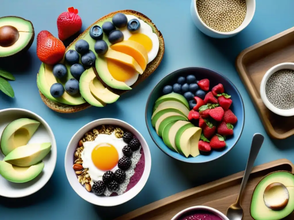 Un delicioso y saludable desayuno sin gluten en una mesa rústica con variedad de opciones