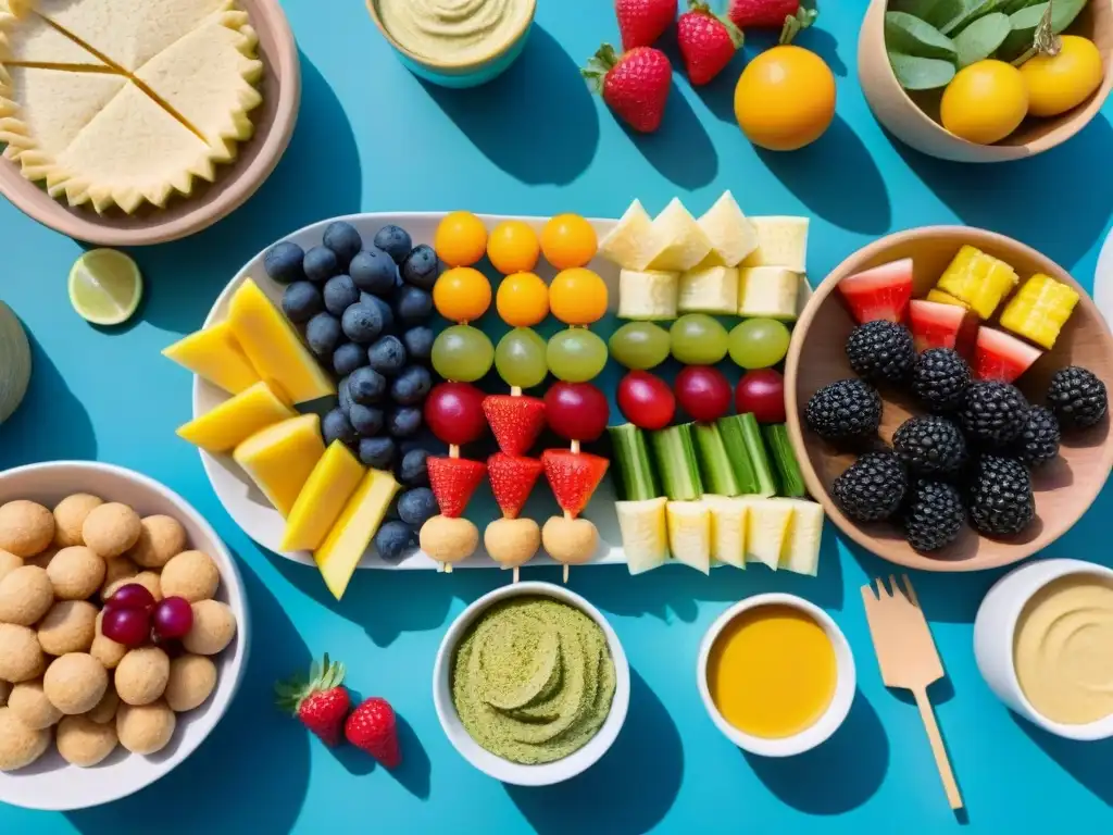 Deliciosos bocadillos sin gluten para fiestas infantiles, en mesa colorida y alegre