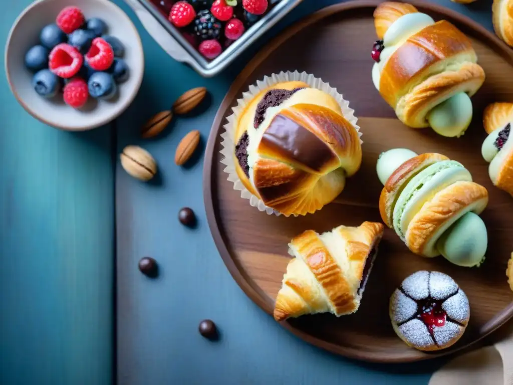 Deliciosos pasteles sin gluten en mesa rústica con sustitutos saludables harinas sin gluten