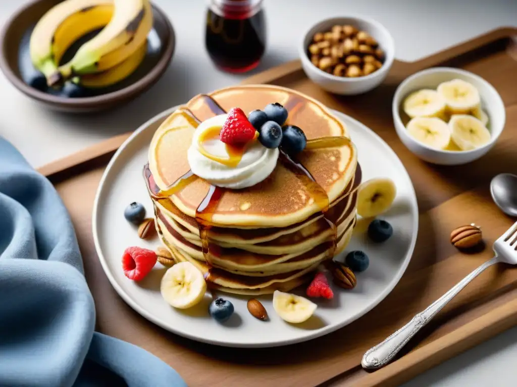 Un desayuno acogedor con deliciosos toppings sin gluten para pancakes y waffles