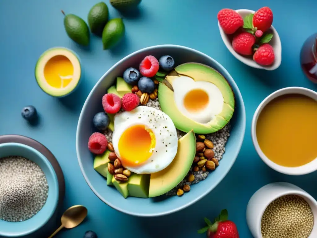 Un desayuno energético sin gluten en una mesa soleada y colorida