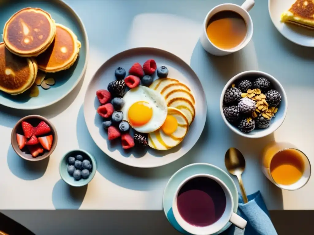 Disfruta de un desayuno sin gluten delicioso en una mesa elegante y soleada