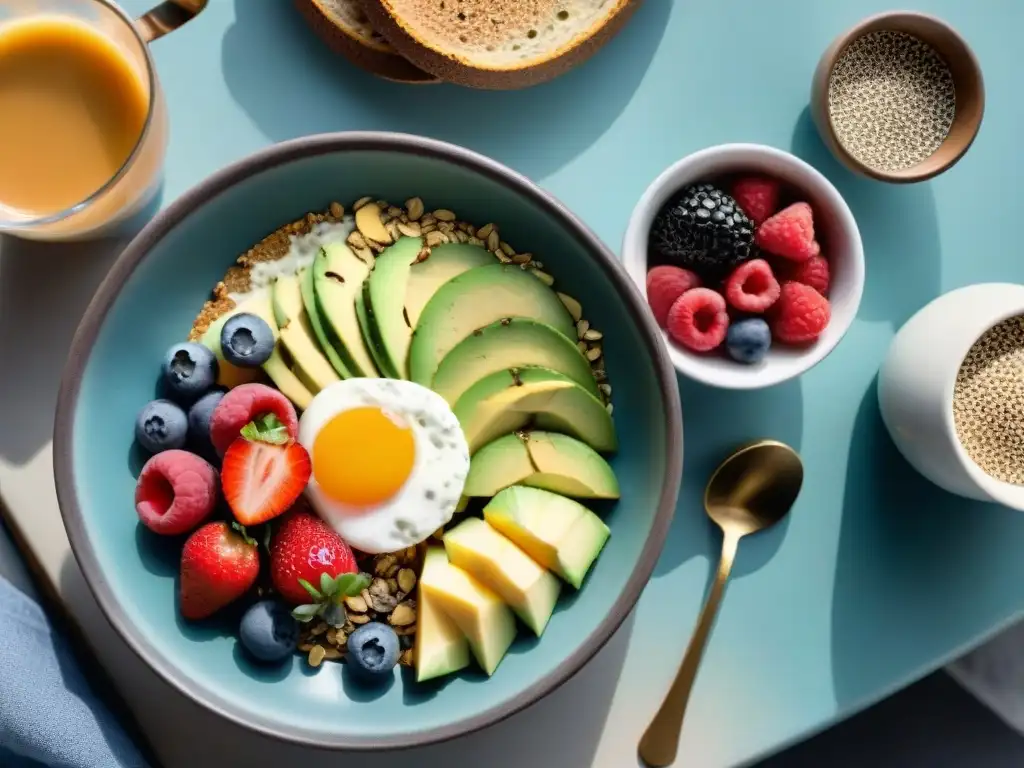 Un desayuno sin gluten delicioso y saludable en una mesa bellamente decorada