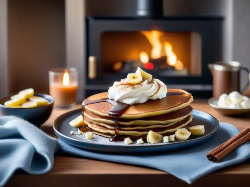 Un desayuno sin gluten energizante de invierno en la calidez de una mañana fría