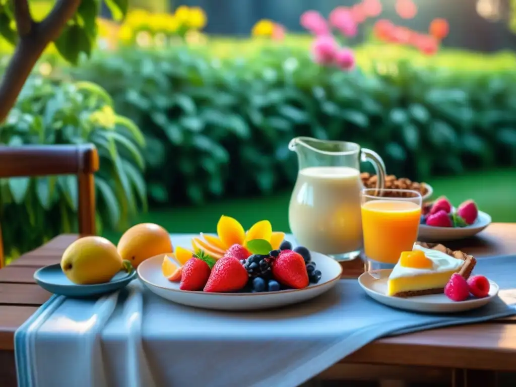 Un desayuno sin gluten primaveral rebosante de energía en un escenario vibrante y acogedor