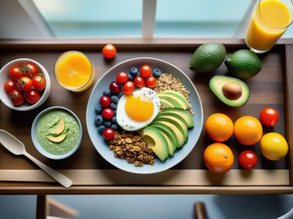 Un desayuno sin gluten fácil y rápido: chía, aguacate, smoothie, jugo de naranja