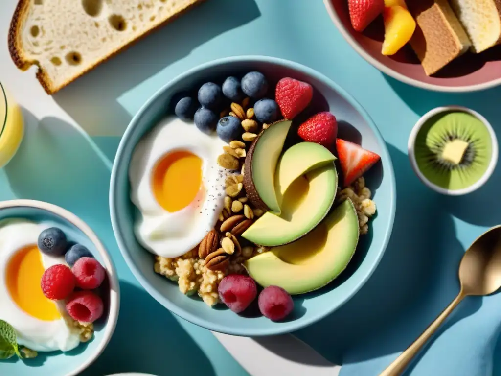 Un desayuno sin gluten rápido lleno de frescura y color, invitando a empezar el día con energía y salud