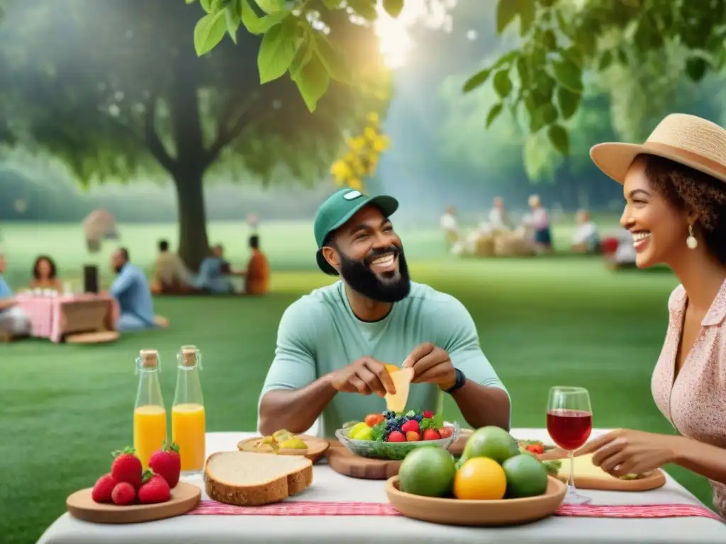 Diversidad y alegría en un picnic con innovación productos sin gluten en el parque