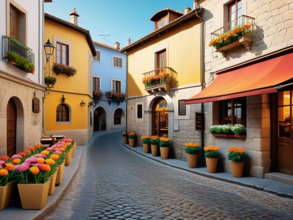 Un encantador café sin gluten en una calle empedrada de Burgos, España, donde historia y gastronomía se entrelazan