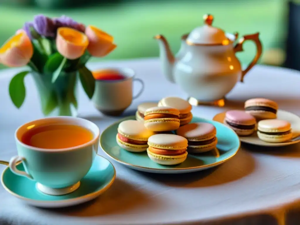 Una encantadora tarde de té sin gluten con mini quiches, macarons y bocaditos, en un ambiente elegante y acogedor