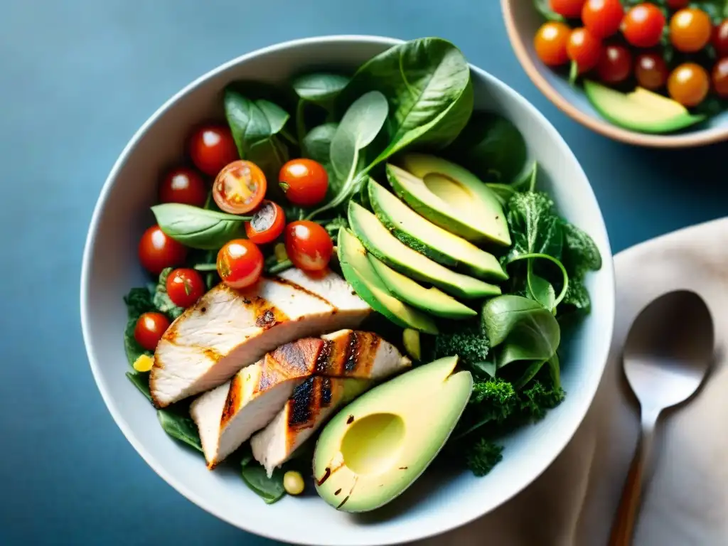 Una ensalada colorida y fresca con ingredientes innovadores sin gluten