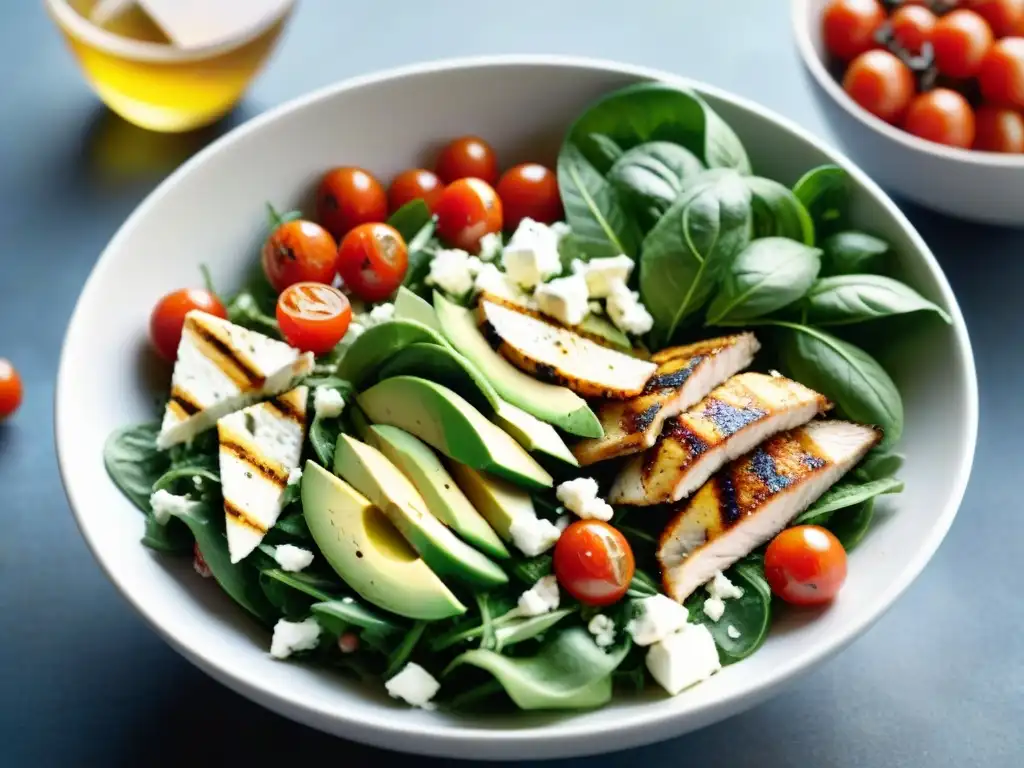 Una ensalada sin gluten fácil, llena de color y frescura, bañada en vinagreta balsámica, iluminada por la luz del sol