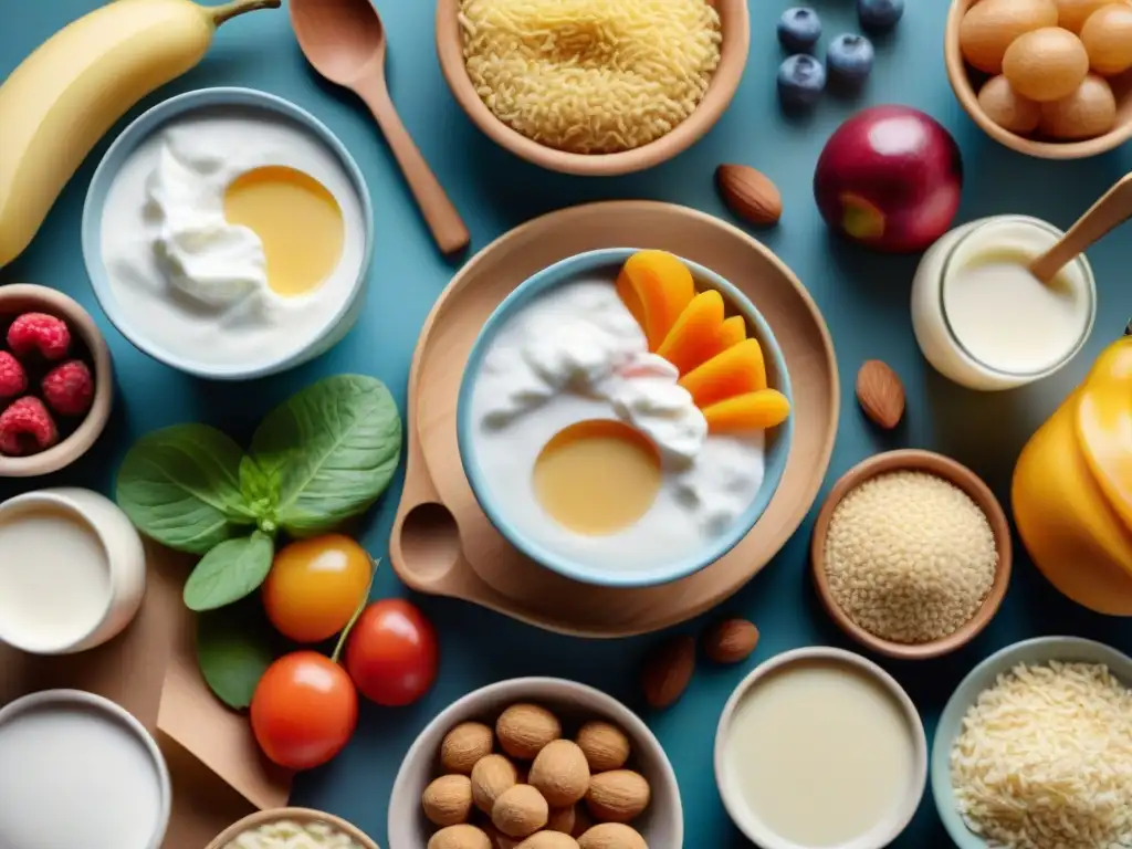 Una escena detallada y realista de personas diversas sonriendo y disfrutando de alimentos probióticos sin gluten en un animado mercado de agricultores