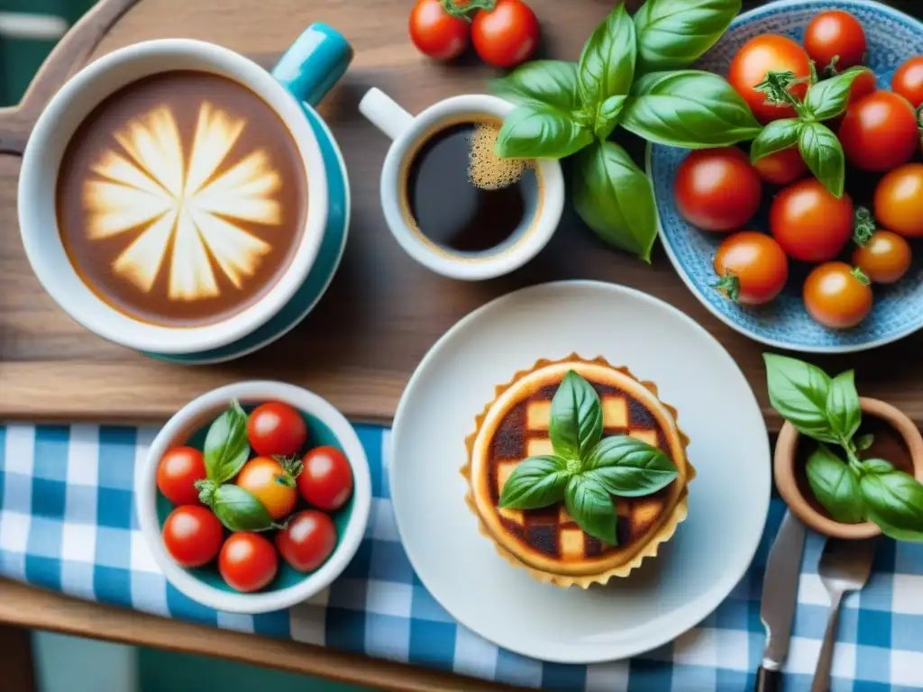 Escena encantadora de café italiano al aire libre con deliciosas recetas sin gluten Italia