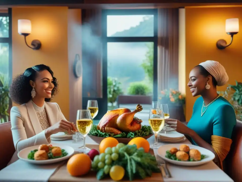 Una escena entrañable en un restaurante glutenfree, con variedad de platillos