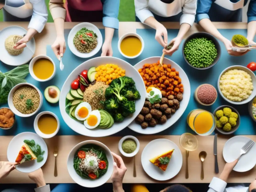 Una escena vibrante de Cocina sin gluten recetas innovadoras