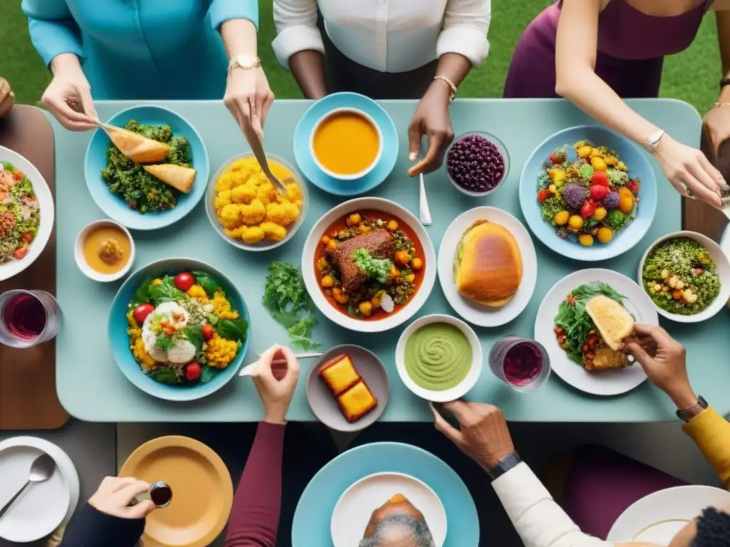 Una escena vibrante de diversidad y conexión en torno a recetas sin gluten innovadoras