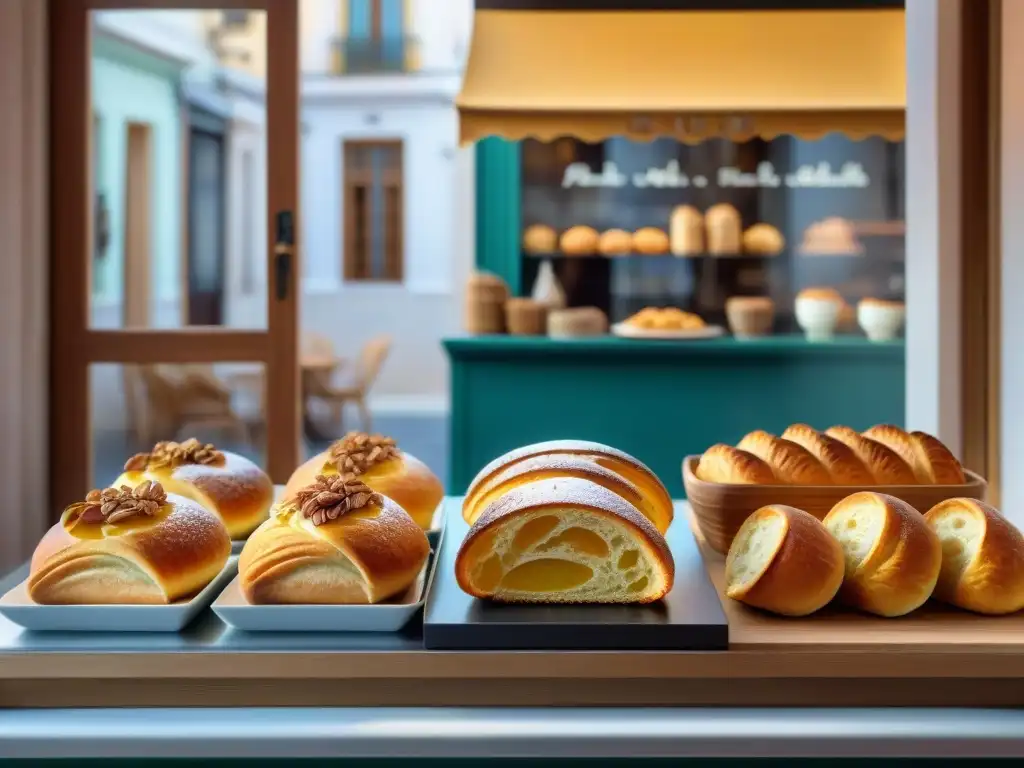 Escena vibrante de una pastelería en Cádiz con recetas sin gluten innovadoras, creando un ambiente acogedor y comunitario