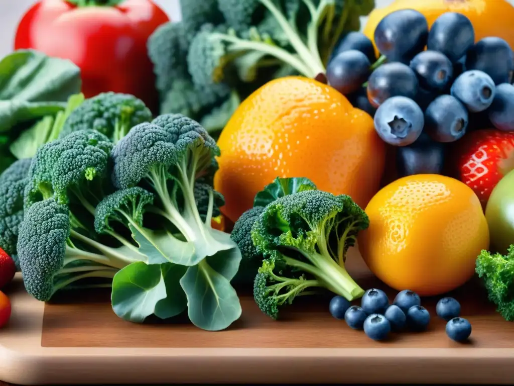 Delicioso festín de frutas y verduras vitamínicas Una explosión de colores y frescura en frutas y verduras