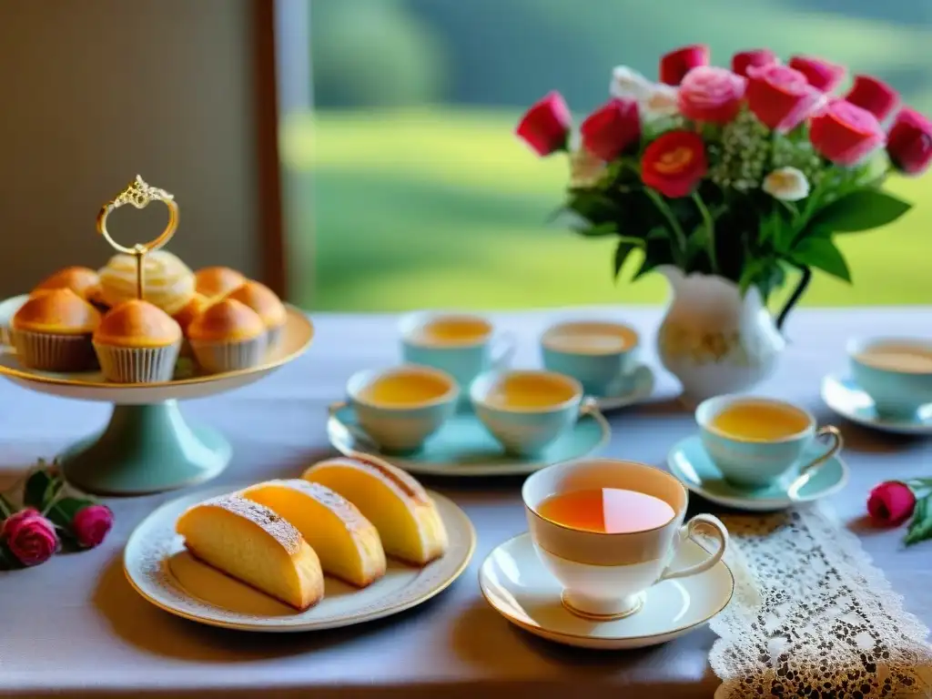 Exquisita mesa para una Tarde de té sin gluten, con delicias y elegancia en cada detalle