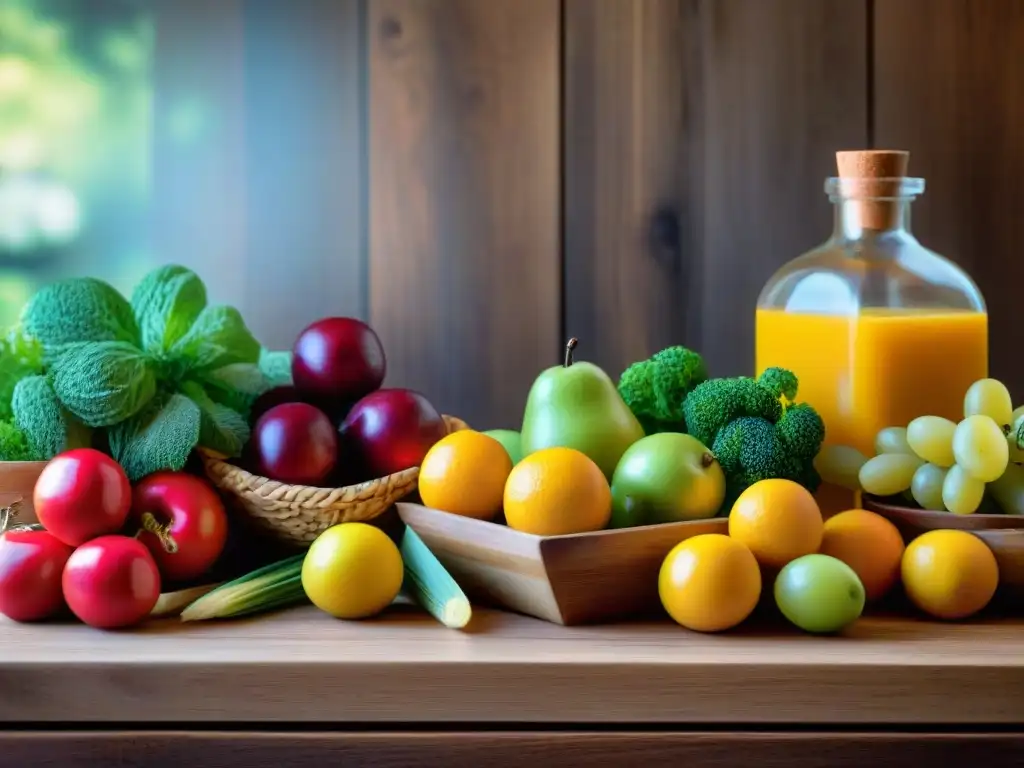 Una exquisita variedad de alimentos sin gluten en tiendas online, bellamente dispuestos en una mesa de madera