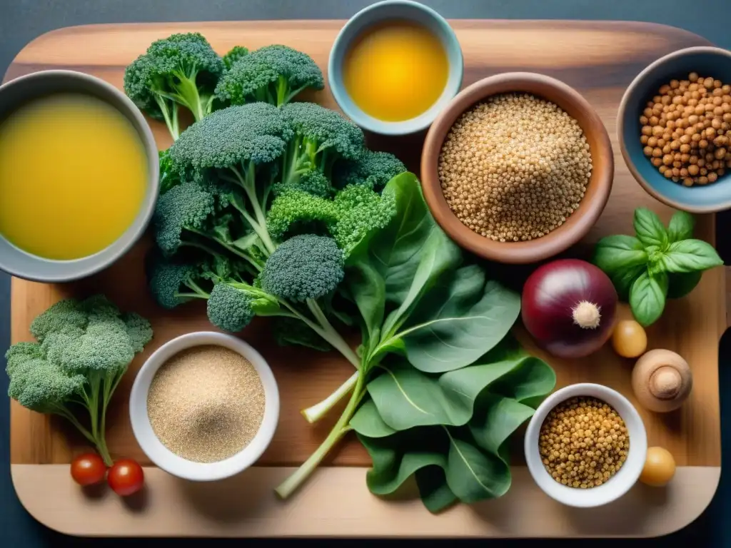 Una exquisita variedad de alimentos ricos en hierro sin gluten, presentados con elegancia en una mesa rústica, resaltando sus beneficios