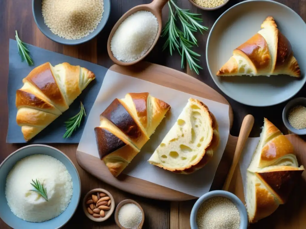 Exquisita variedad de repostería sin gluten con harina de arroz, tentadora y casera, bañada en luz cálida natural