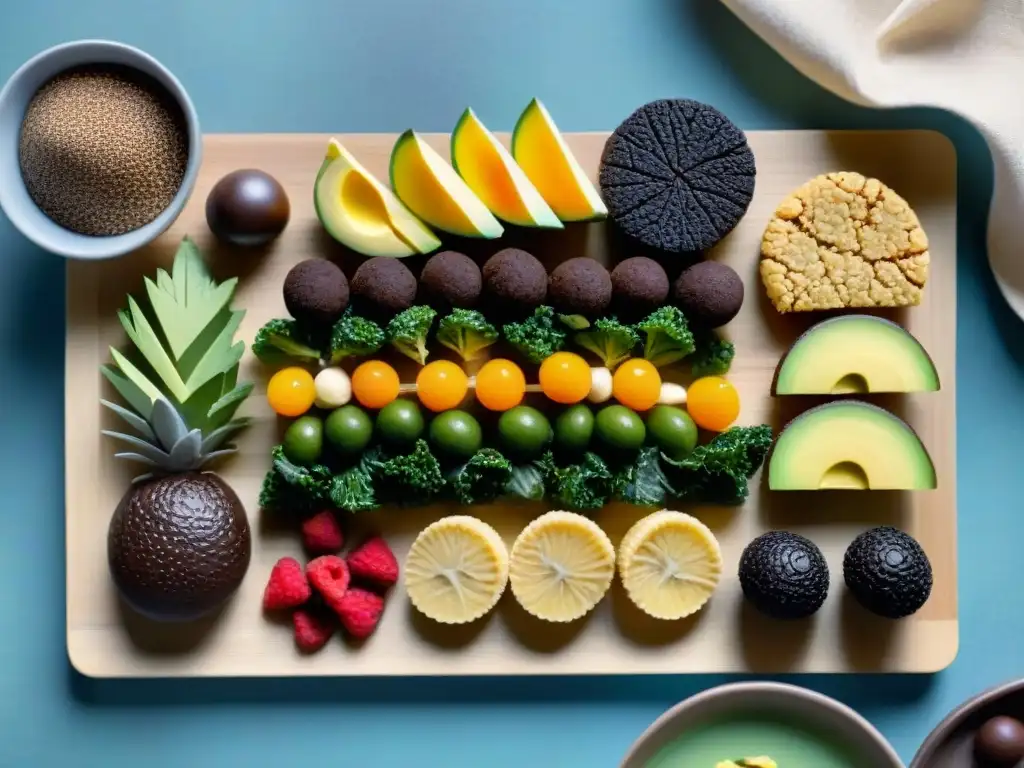 Una exquisita variedad de snacks sin gluten en una mesa de madera