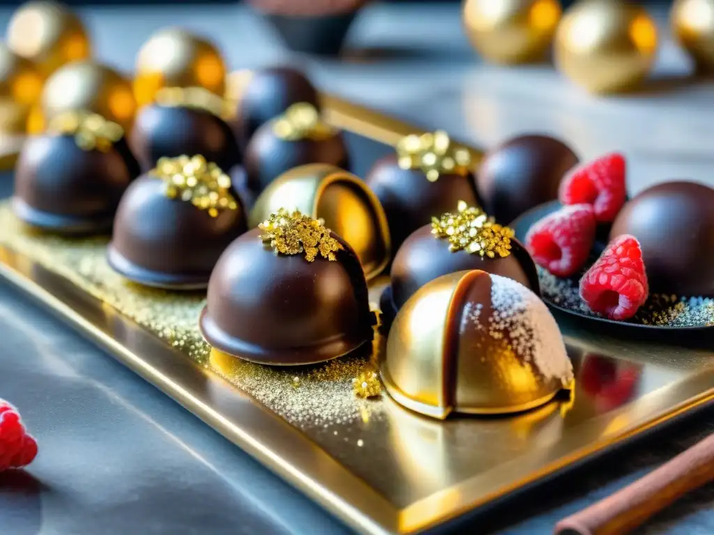 Un exquisito banquete de trufas sin gluten, con detalles lujosos y sofisticados