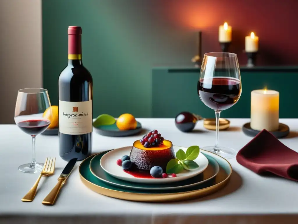 Exquisito maridaje vinos sin gluten innovadores en elegante mesa de comedor lujosa