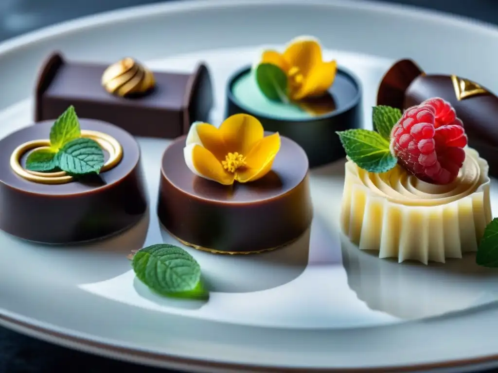 Un exquisito surtido de chocolates sin gluten puro en elegante presentación