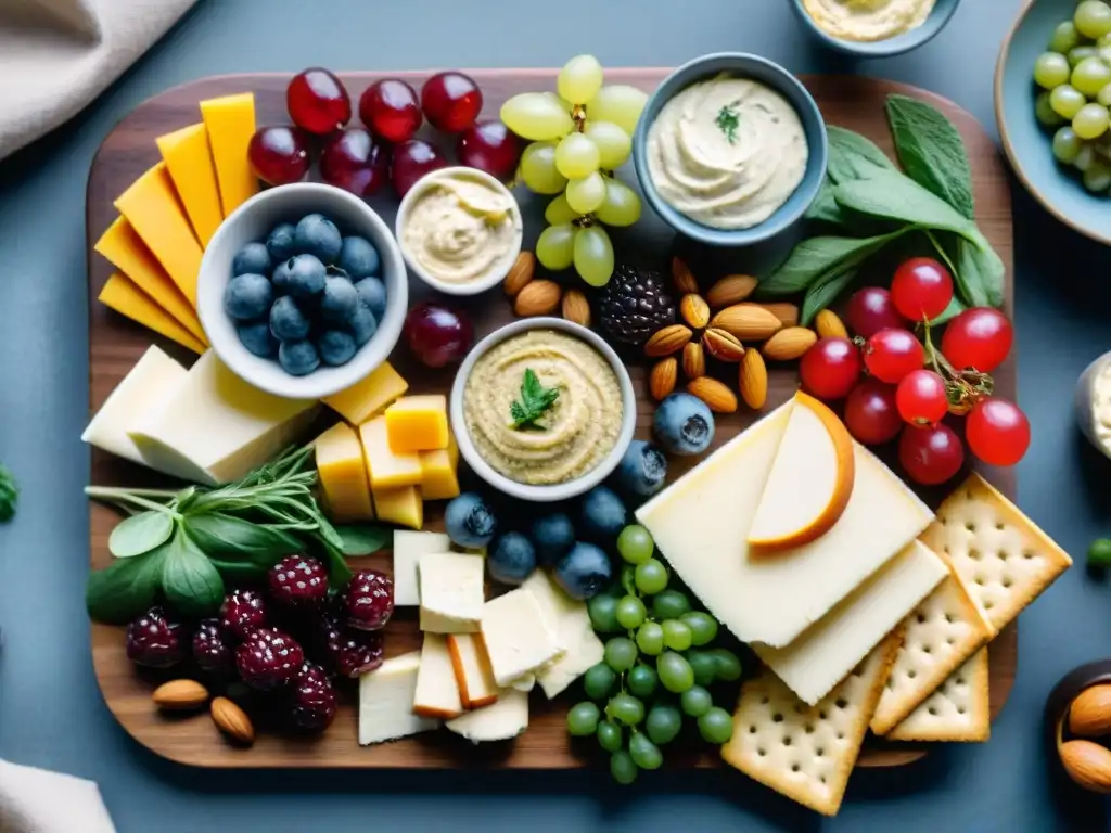 Un exquisito surtido de snacks sin gluten saludables dispuestos en una tabla rústica de madera