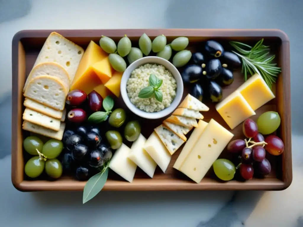 Un exquisito tablero de aperitivos sin gluten fácilmente preparados, con una variedad de colores, texturas y sabores