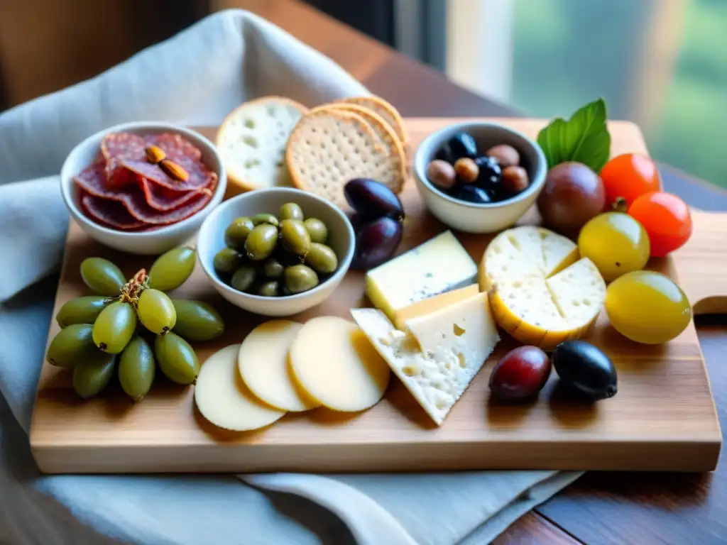 Un exquisito tablero de embutidos sin gluten en restaurante recomendado para visitar