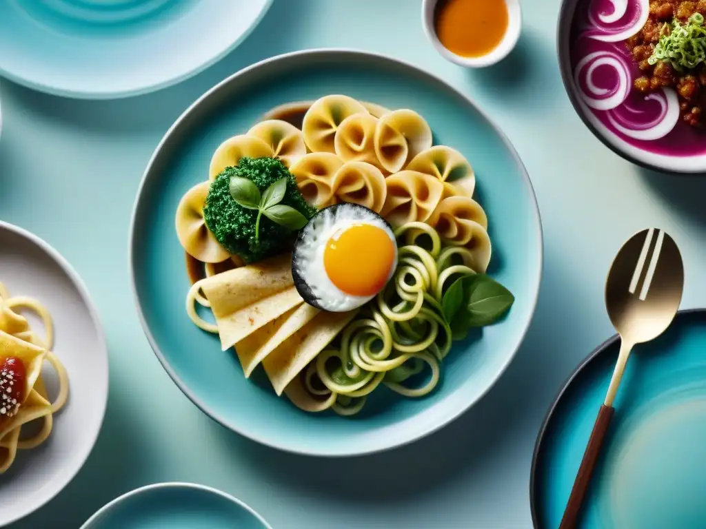 Exquisitos platos internacionales sin gluten bellamente presentados