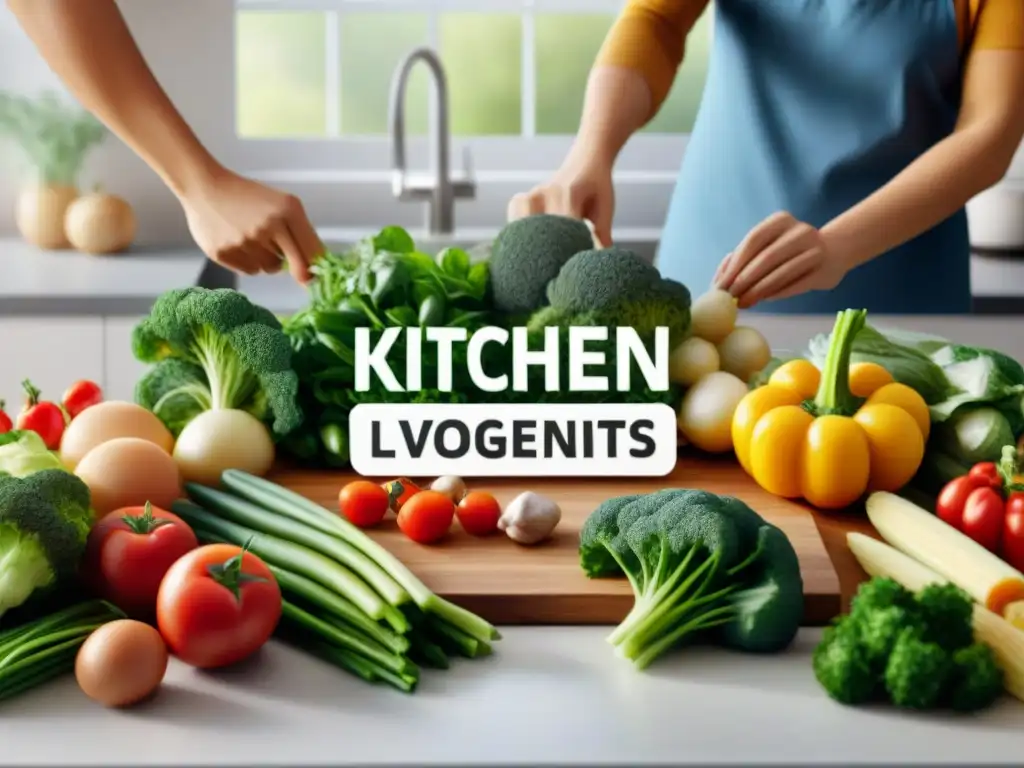 Una familia diversa preparando una comida sin gluten juntos en una cocina organizada