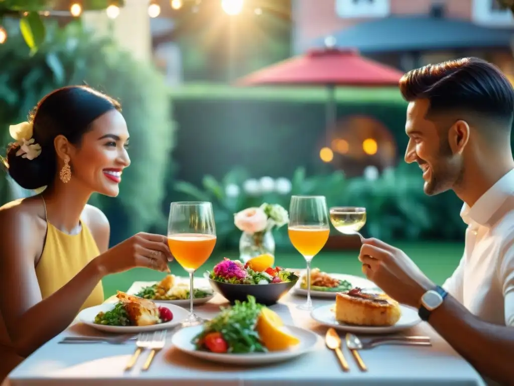 Un festín al aire libre con platos sin gluten, donde la diversidad y la alegría se unen