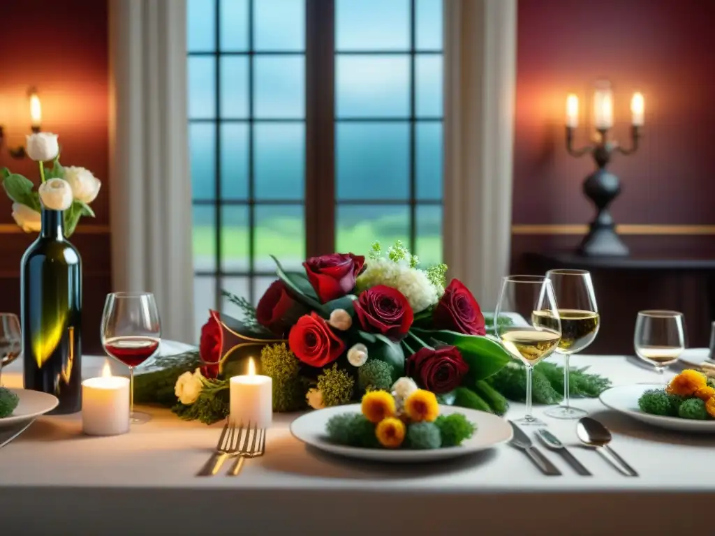 Un festín de combinaciones vino comida sin gluten en una mesa elegante y acogedora