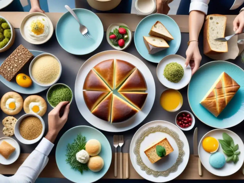 Un festín de Dieta sin gluten innovadora gastronomía: gente diversa disfruta de exquisitos platillos en una mesa bellamente decorada