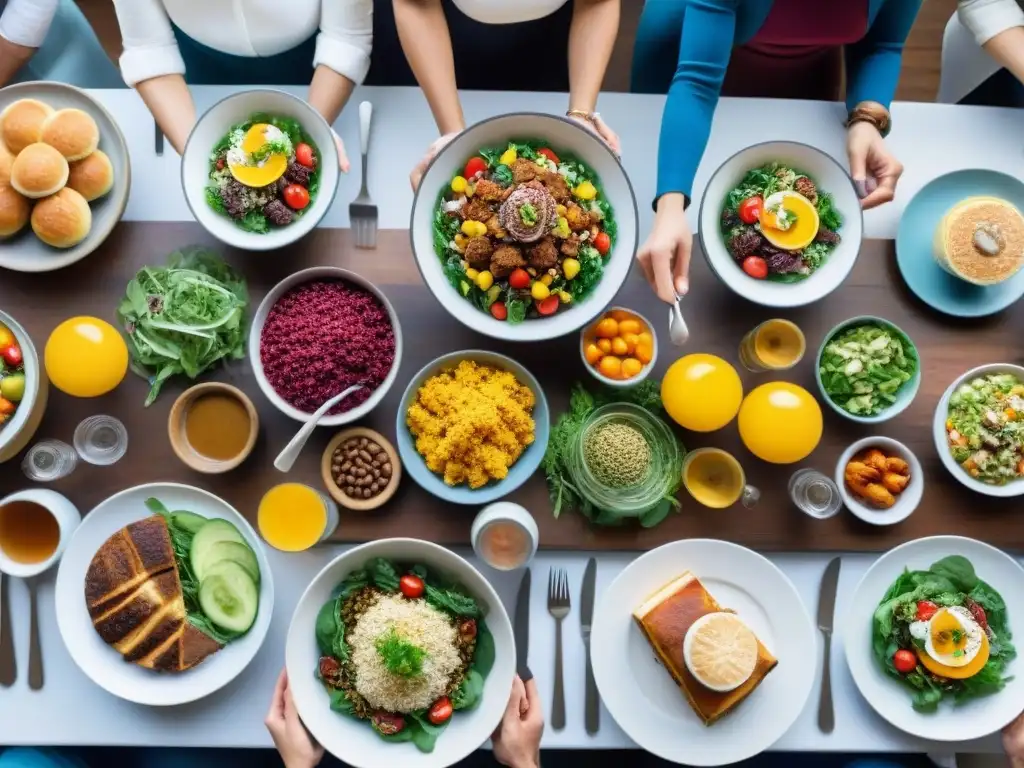 Un festín diverso y vibrante con recetas sin gluten para cocinar, donde todos disfrutan en armonía