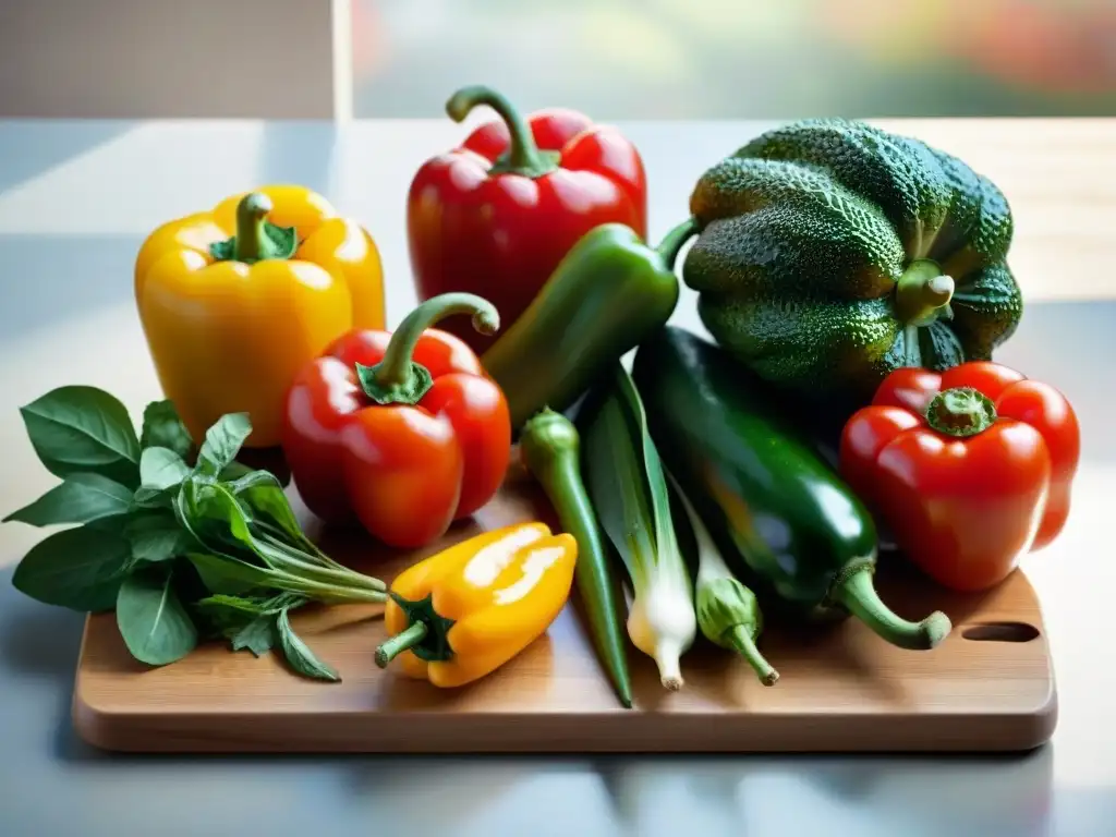 Un festín de frutas y verduras frescas con gotas de agua brillantes