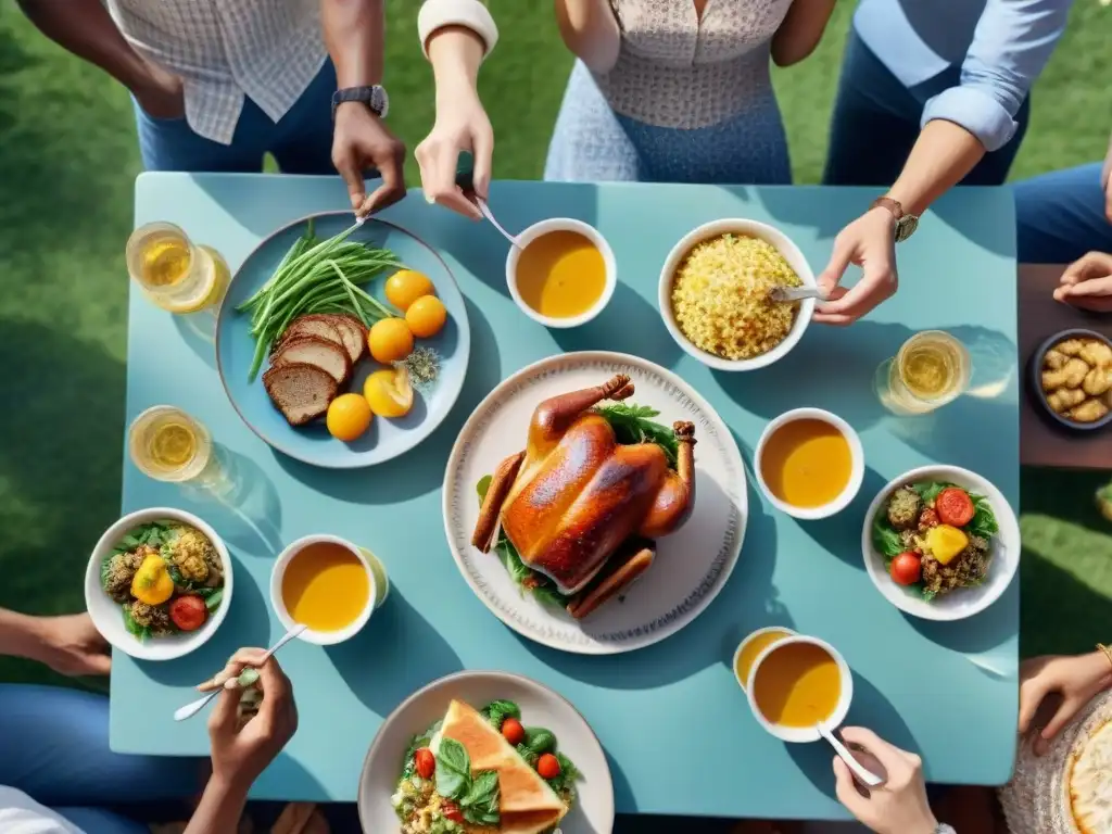 Un festín sin gluten: Grupo diverso disfruta de comida saludable al aire libre